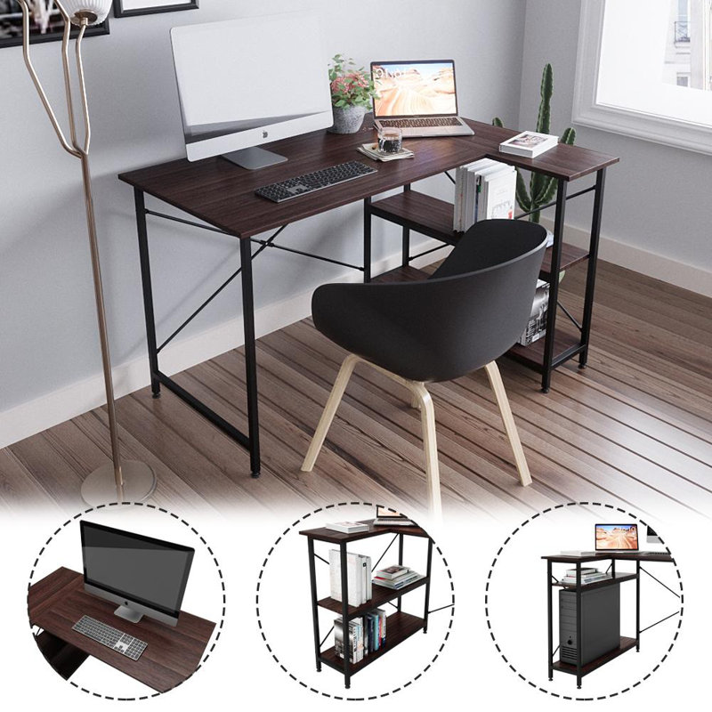 17 Stories Atia LShaped Metal Base Computer Desk & Reviews Wayfair